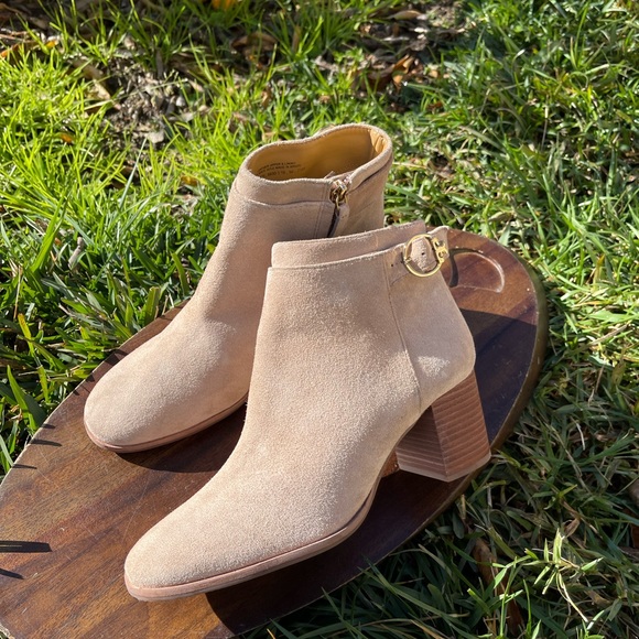 Tory Burch nude Suede Leather boots booties Size 8.5 - Picture 5 of 16